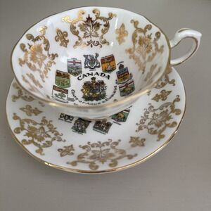 Paragon England Tea Cup And Saucer Canadian Coats Of Arms